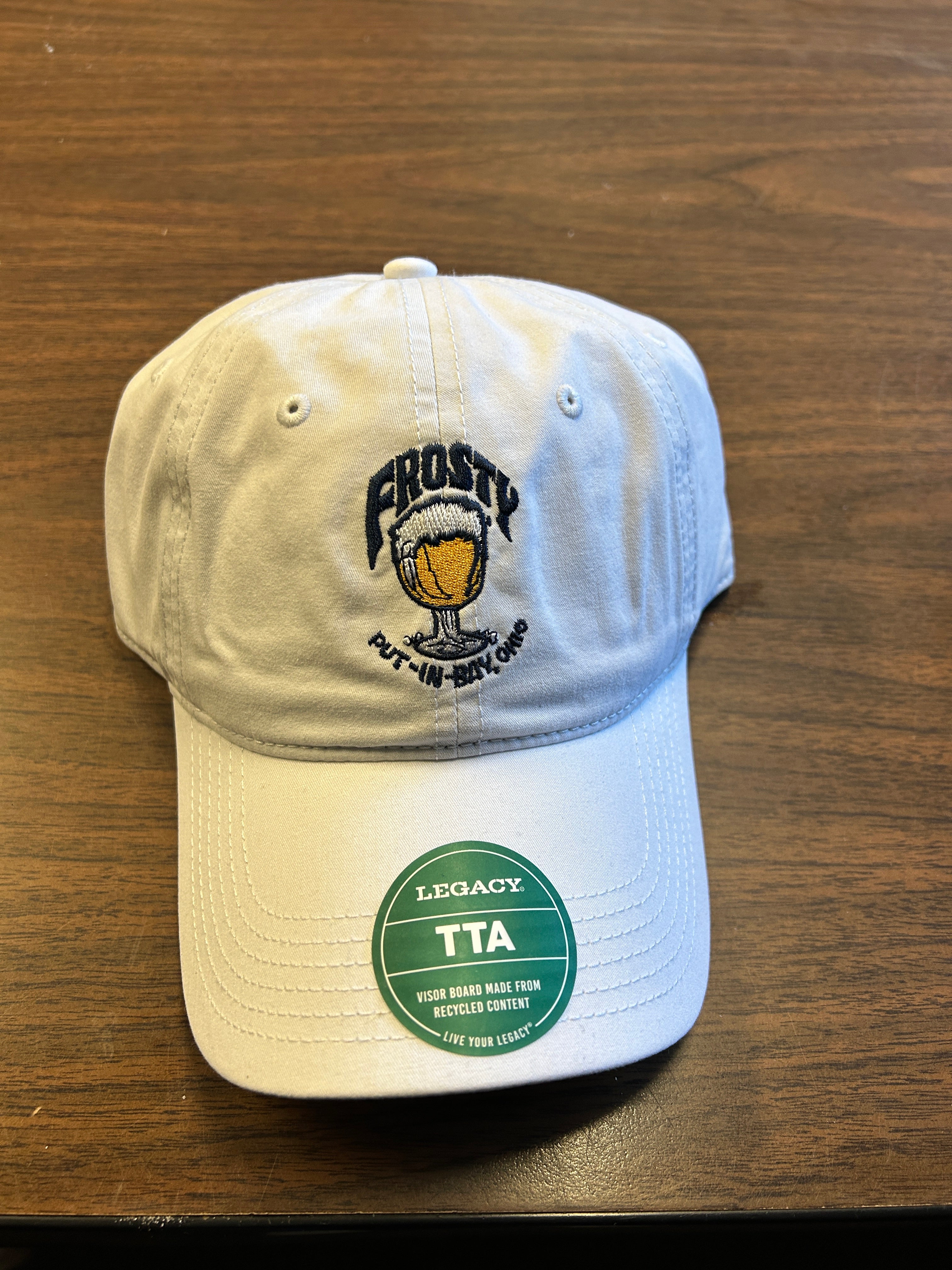 Terra Twill Relaxed Hat White with Embroidered Logo