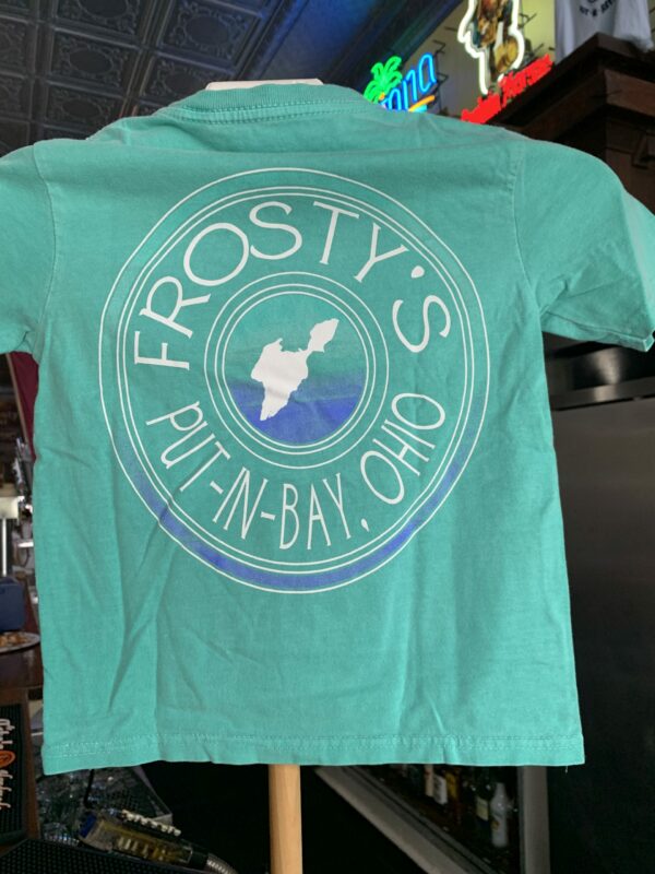 Frosty's Put-in-Bay teal shirt (back)