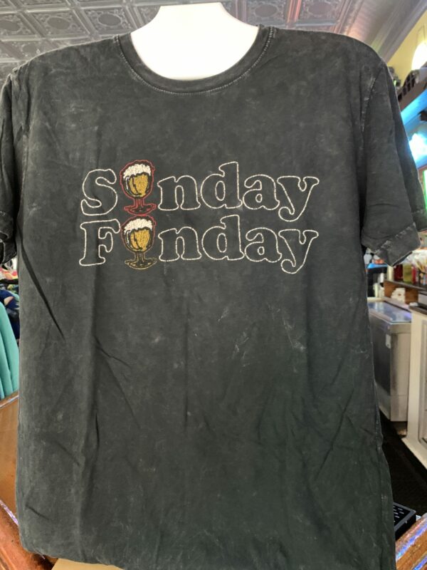 Frosty's Sunday Funday Marble Black t-shirt (front)